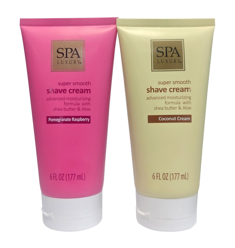 SPA Luxury Super Smooth Shave Cream, Pomegranate Raspberry-Coconut Cream (2 x 12 fl oz)