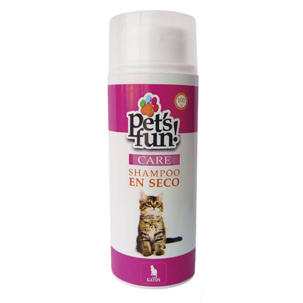 Pet's fun shampo para gatos care en seco (100 grs.)