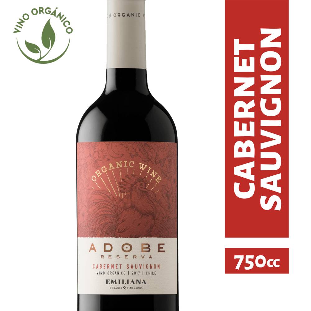 Adobe vino cabernet sauvignon orgánico (botella 750 ml)