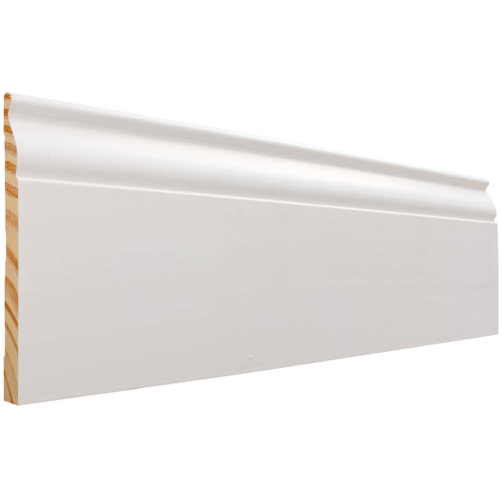 RELIABILT 9/16-in x 5-1/4-in x 8-ft Colonial Primed Pine P 813 Baseboard Moulding | P 813 8FJPMD