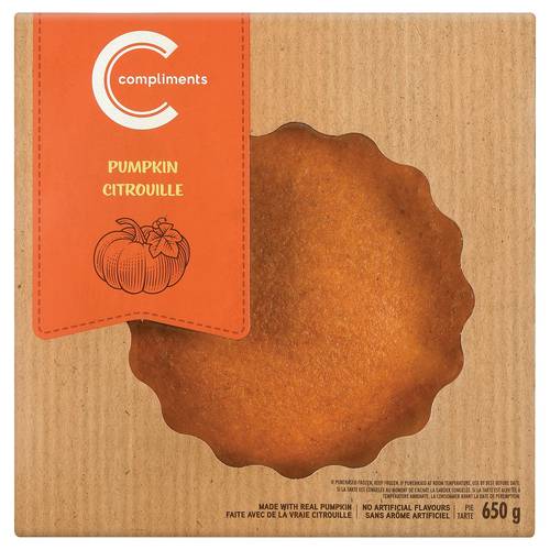 Compliments Tarte À La Citrouille 8 Pouces 650 G (Congelé) / Compliments Pie Pumpkin 8 Inch 650 g (frozen)