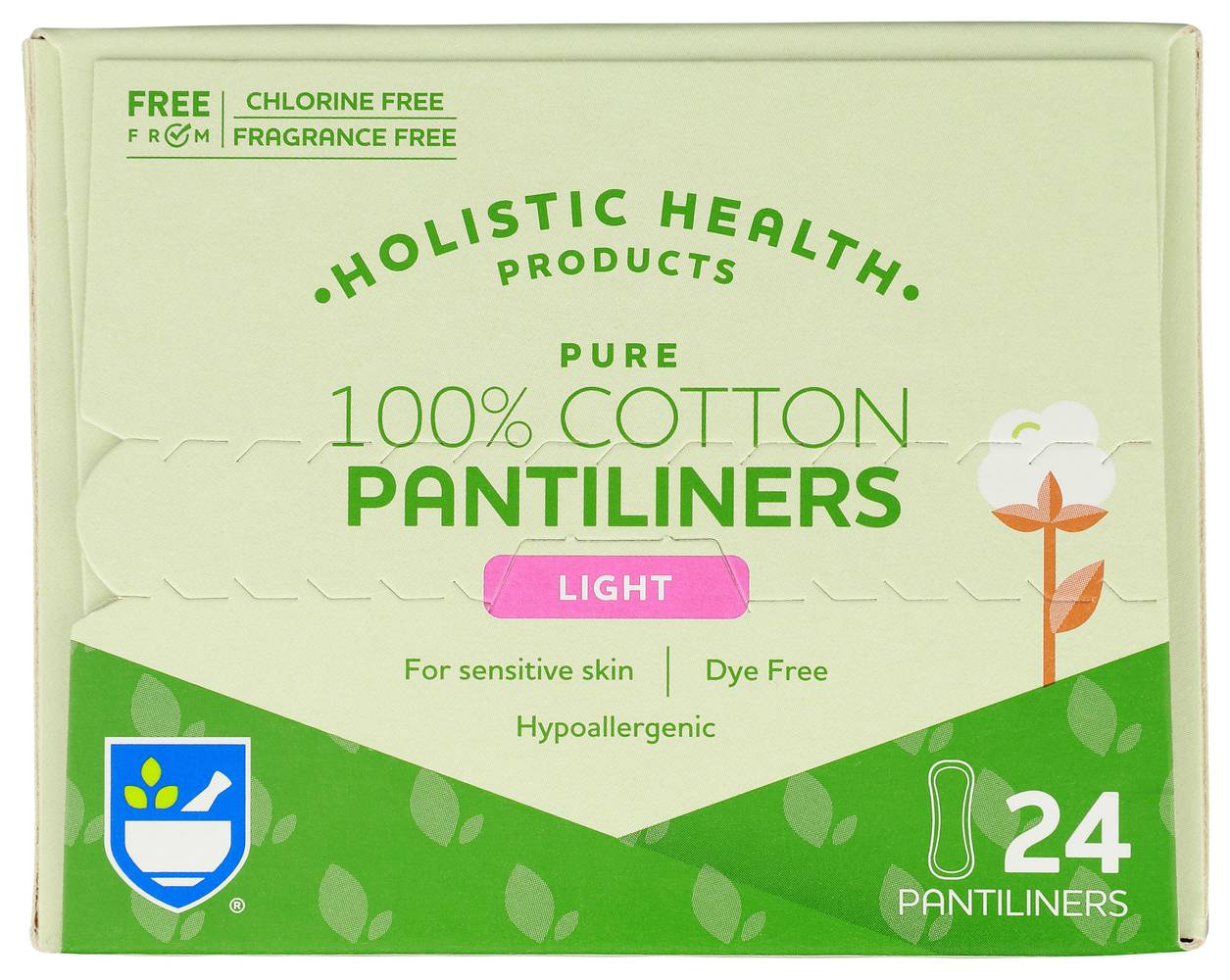 Rite Aid Pure 100% Cotton Pantiliner - Light Absorbency, 24 ct