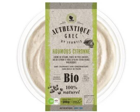 Houmous au Zeste de Citron Bio 200g - Authentique Grec