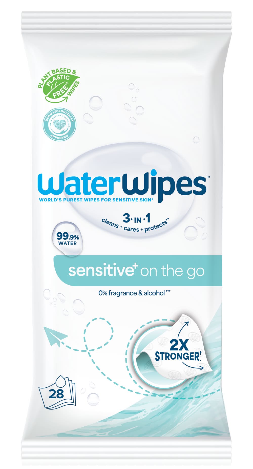 WaterWipes Plastic-Free Original Baby Wipes, Unscented & Hypoallergenic For Sensitive Skin (0.47 lbs)