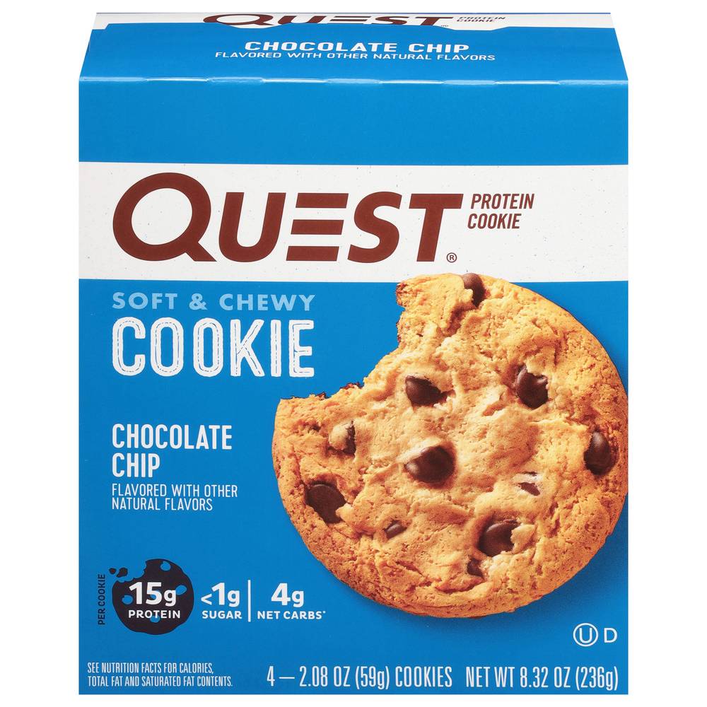 Quest Soft and Chewy Protein Cookies, Chocolate Chip (2.08 oz, 4 ct)