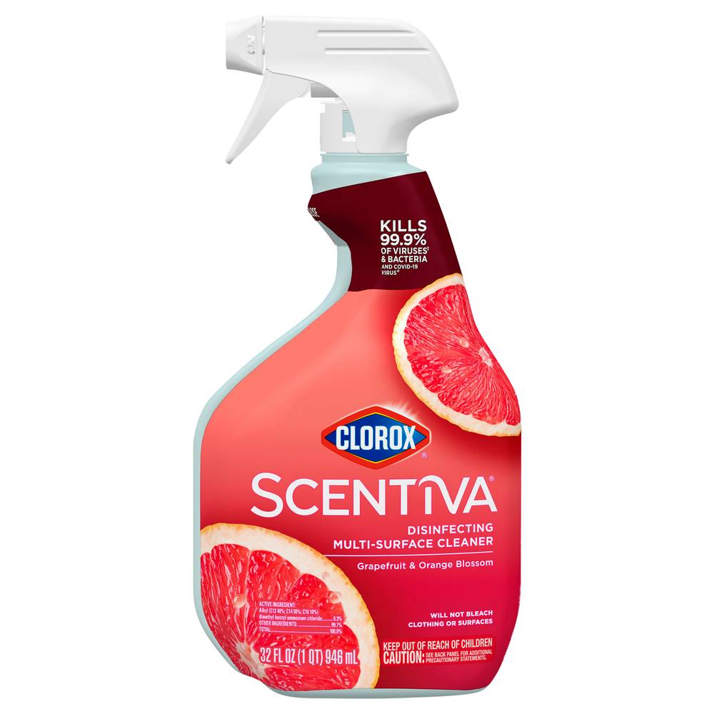 Clorox Scentiva Disinfecting Multi-Surface Cleaner, Grapefruit-Orange Blossom (2.09 lbs)