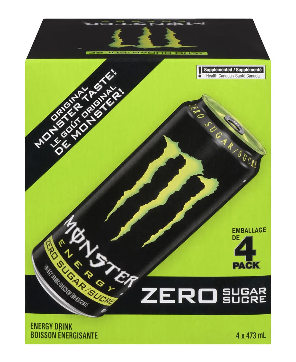 Monster Energy Zero Sugar Energy Drink (4 x 473 ml)