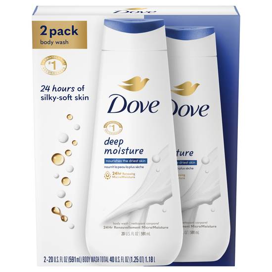 Dove Deep Moisture Body Wash (2 ct)