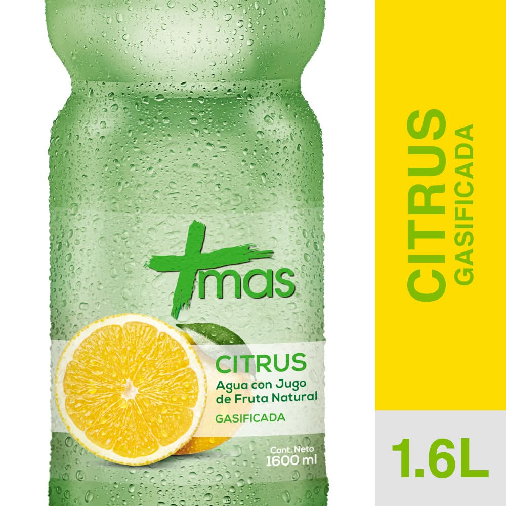 MAS · Agua gasificada con jugo de frutas natural - Citrus (1,6 L)