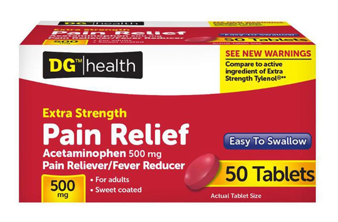 Dg Health Pain Reliever Acetaminophen Tablets 50 Ct