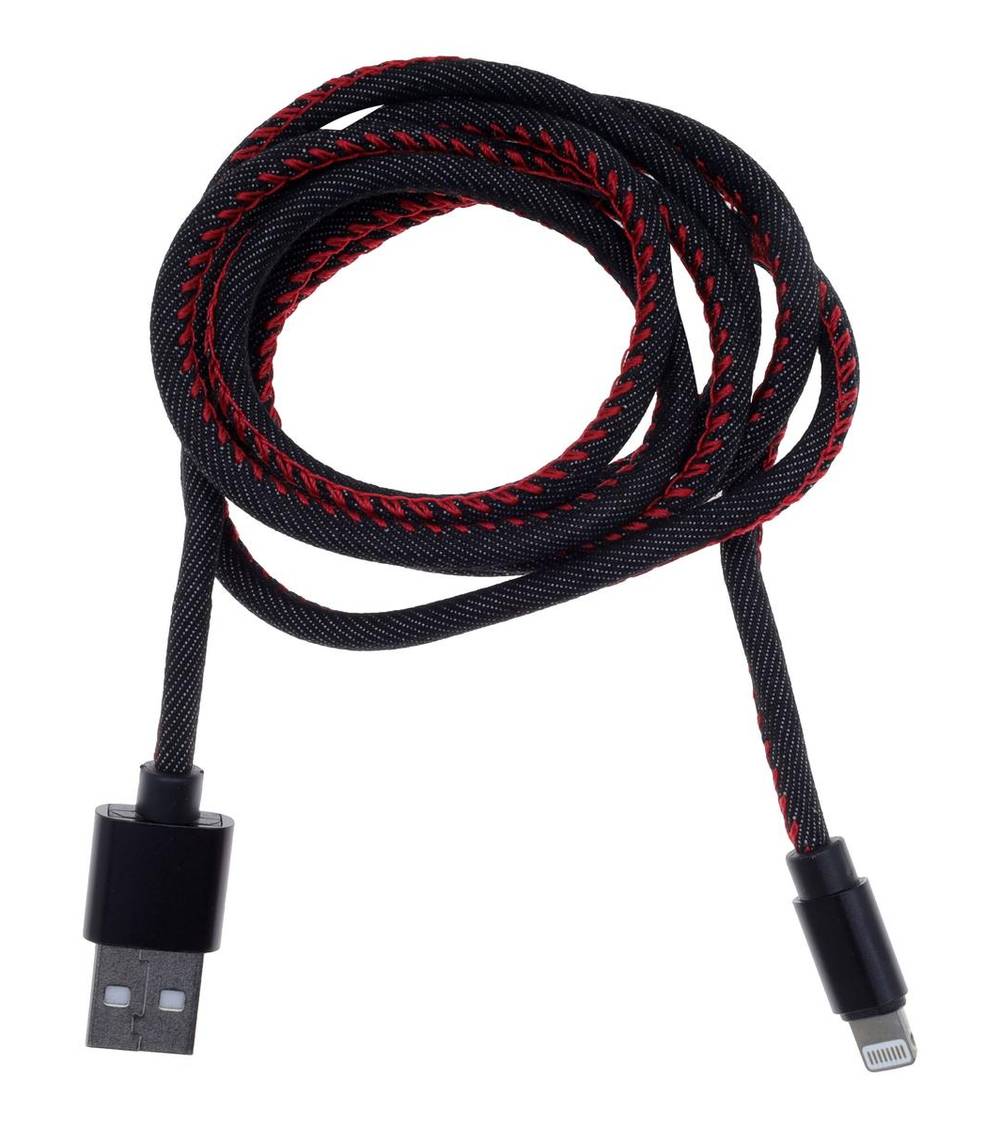 Steren · Cable usb a lightning con forro de mezclilla (30 g)