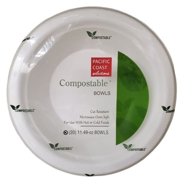 Pacific Coast Selections, Compostable Bowls, 20 Count