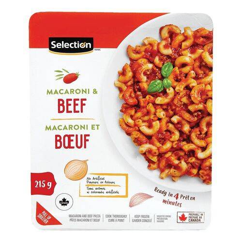 Selection macaroni boeuf (60 g) - macaroni & beef (215 g)