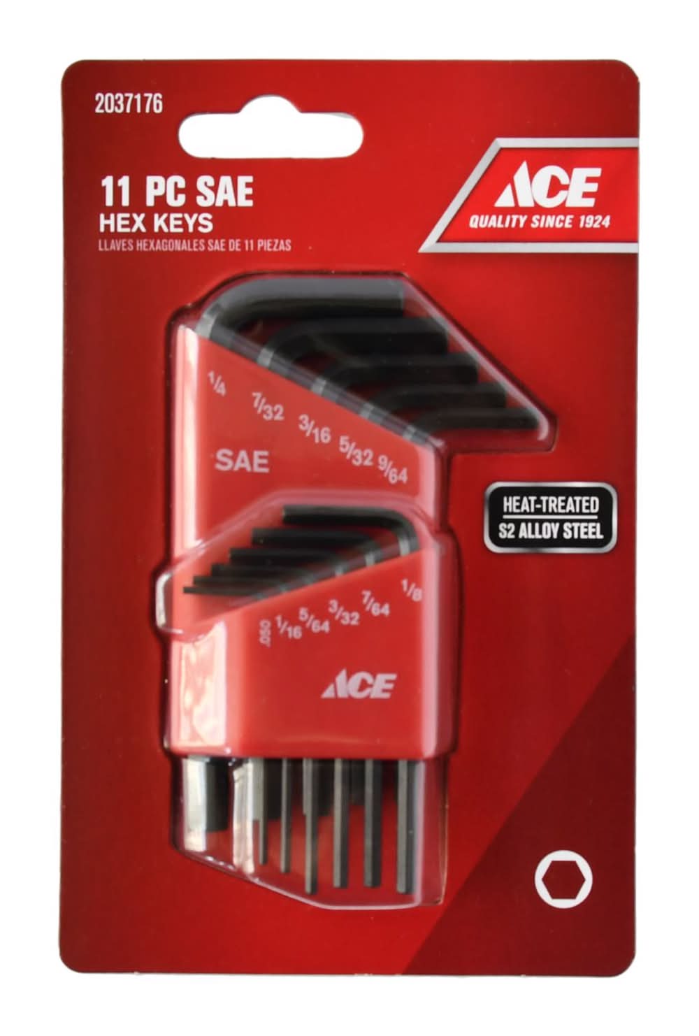 ACE Sae L-Handle Hex L-Key Set 11 Pc