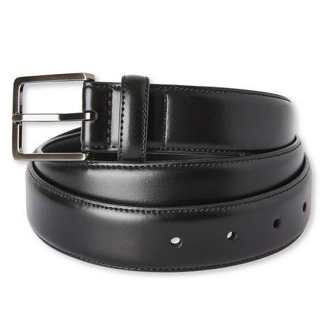 George Men''s Square Buckle Belt (Color: Black, Size: M)