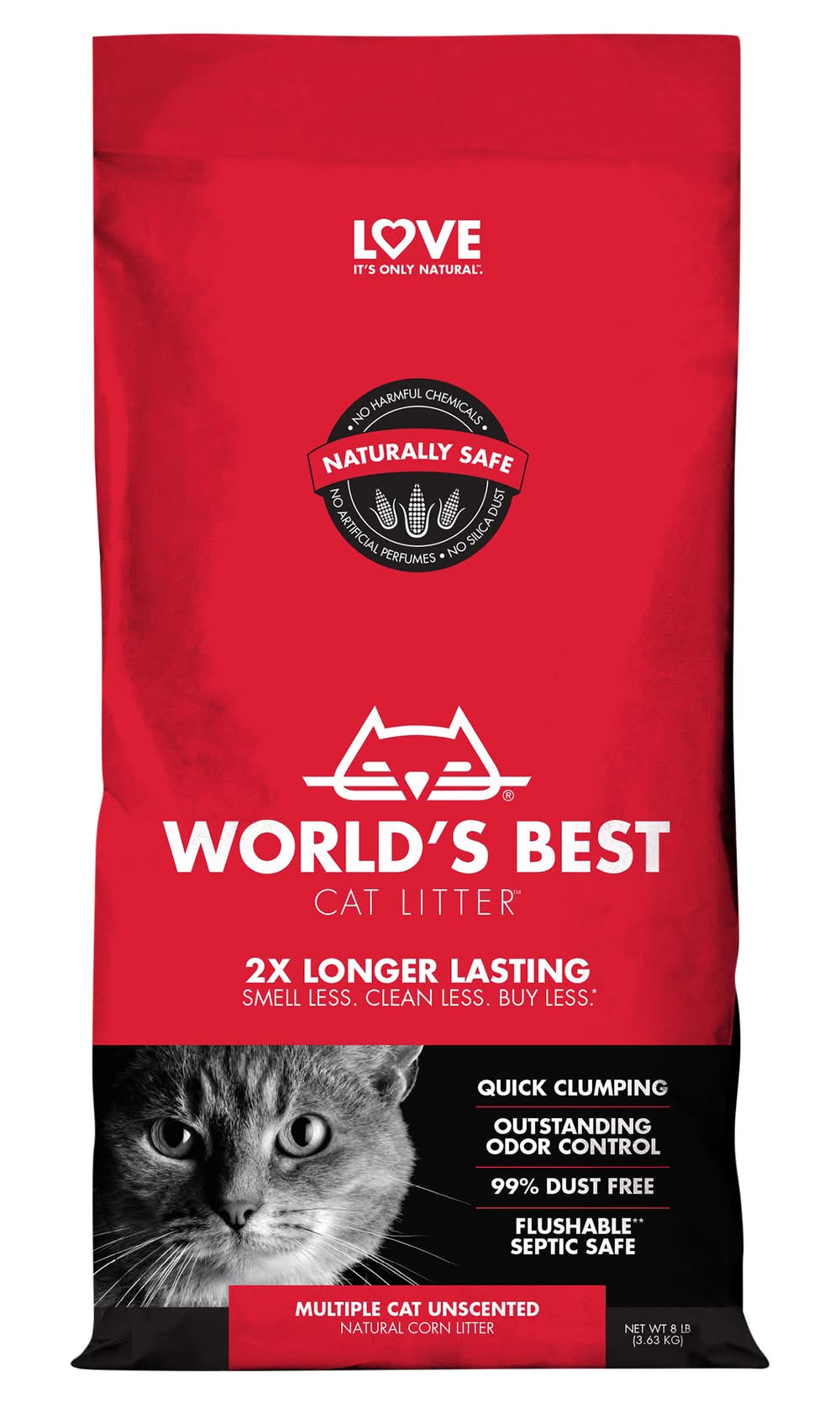 World's Best Cat Litter Multiple Cat Unscented Corn Litter (8 lbs)