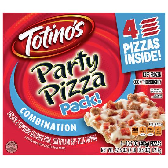 Totino's Party Pizza pack Combination Frozen Snacks (4 ct)