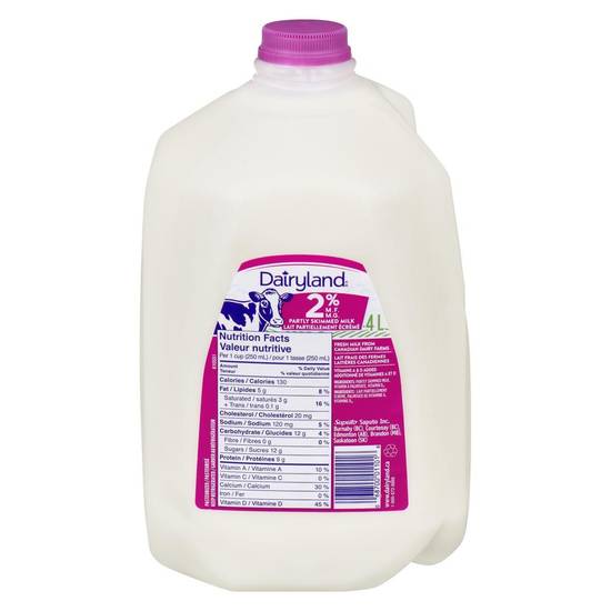 Dairyland Partly Skimmed 2% Milk (4 L)