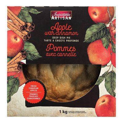 Irresistibles tarte aux pommes artisanale dans une croûte profonde (1 kg) - artisan apple with cinnamon deep dish pie (1 kg)