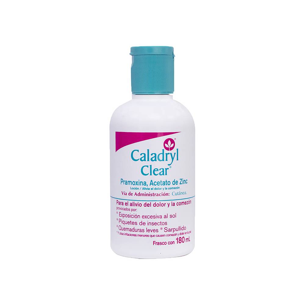 Caladryl loción clear para el alivio del dolor y la comezón (botella 180 ml)