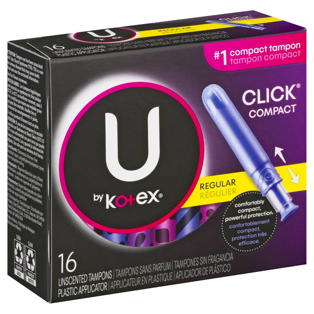U by Kotex Click Compact Regular Plastic Applicator Unscented Tampons (4.8 oz)