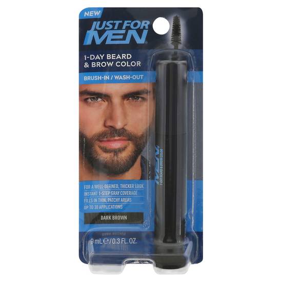 Just For Men Dark Brown Brush-In/Wash-Out 1-day Beard & Brow Color