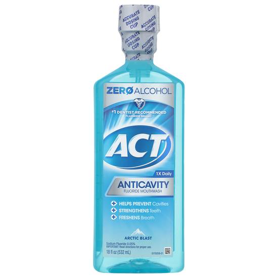 Act Anticavity Arctic Blast Zero Alcohol Fluoride Mouthwash