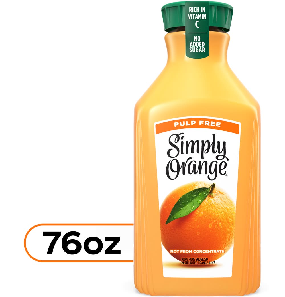 Simply Pulp Free Juice, Orange (76 fl oz)