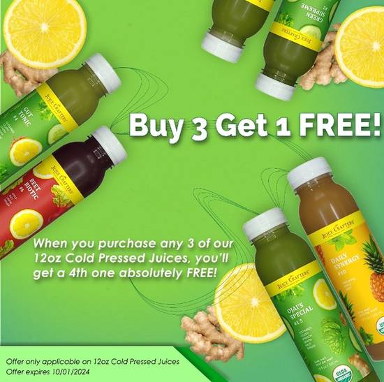 Buy 3 Juices, Get 1 Juice Free!