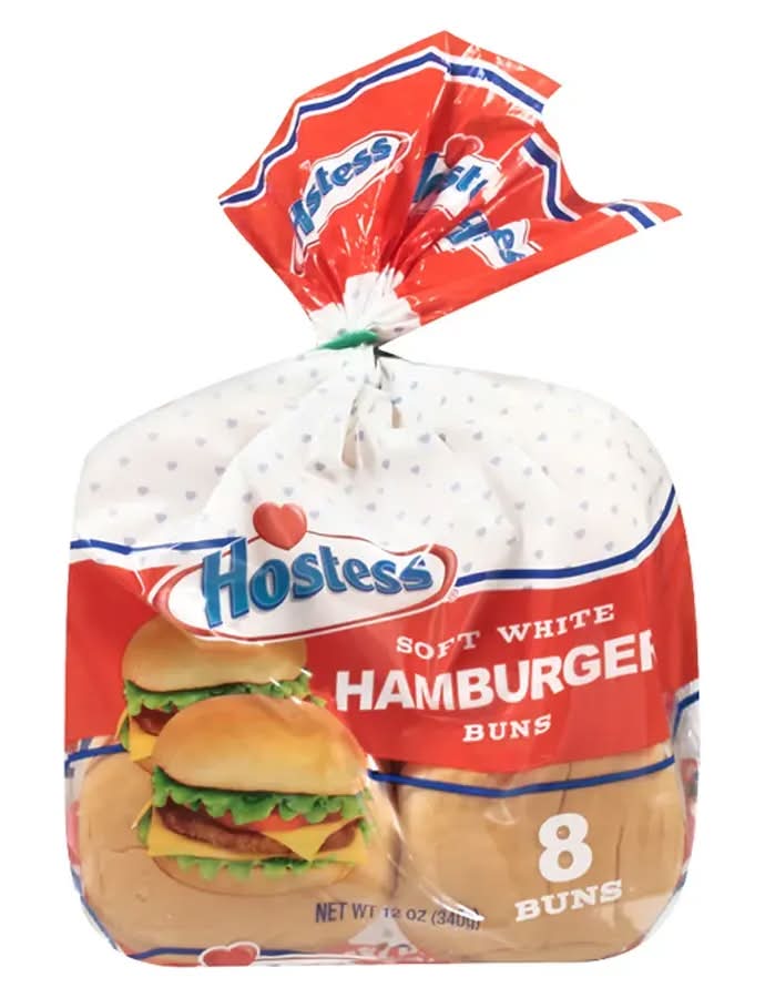 Hostess Soft White Hamburger Buns - 8 Pack