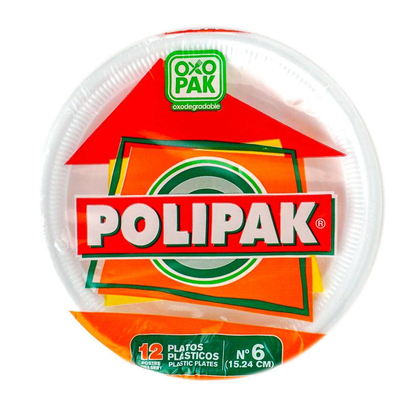 Polipak oxo platos desechables #6 blanco (12 unidades)