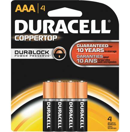 Duracell Batteries, Alkaline, AAA - 4 CT