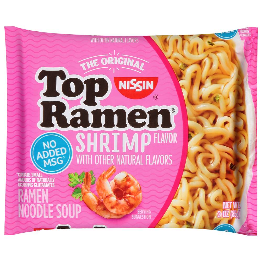 Nissin Top Ramen Shrimp Flavor Noodle Soup