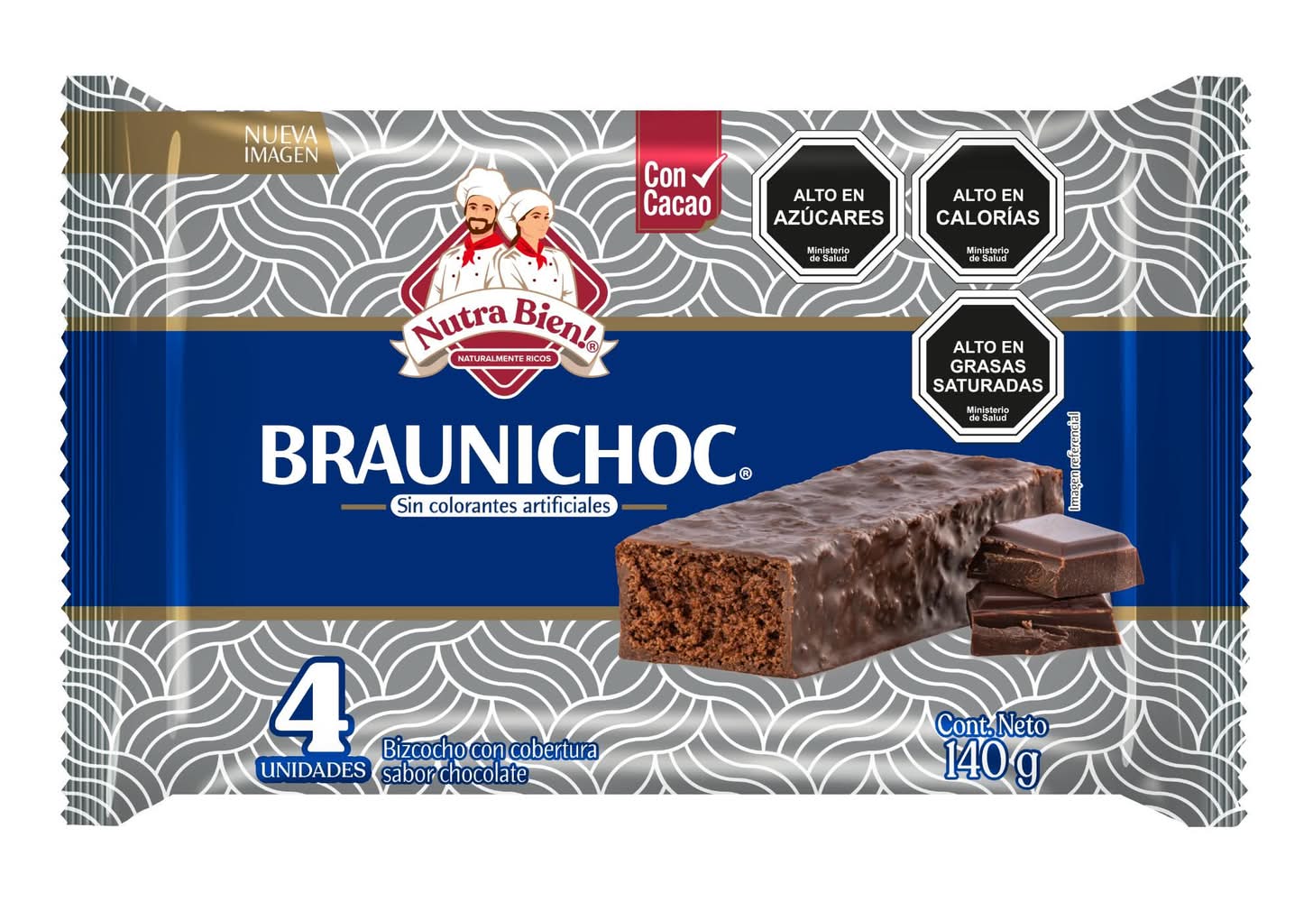Nutra Bien · Braunichoc brownie con cobertura - Chocolate (4 un)