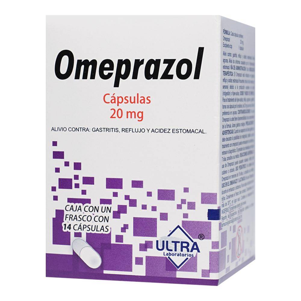 Ultra lab omeprazol cápsulas 20 mg (14 piezas)