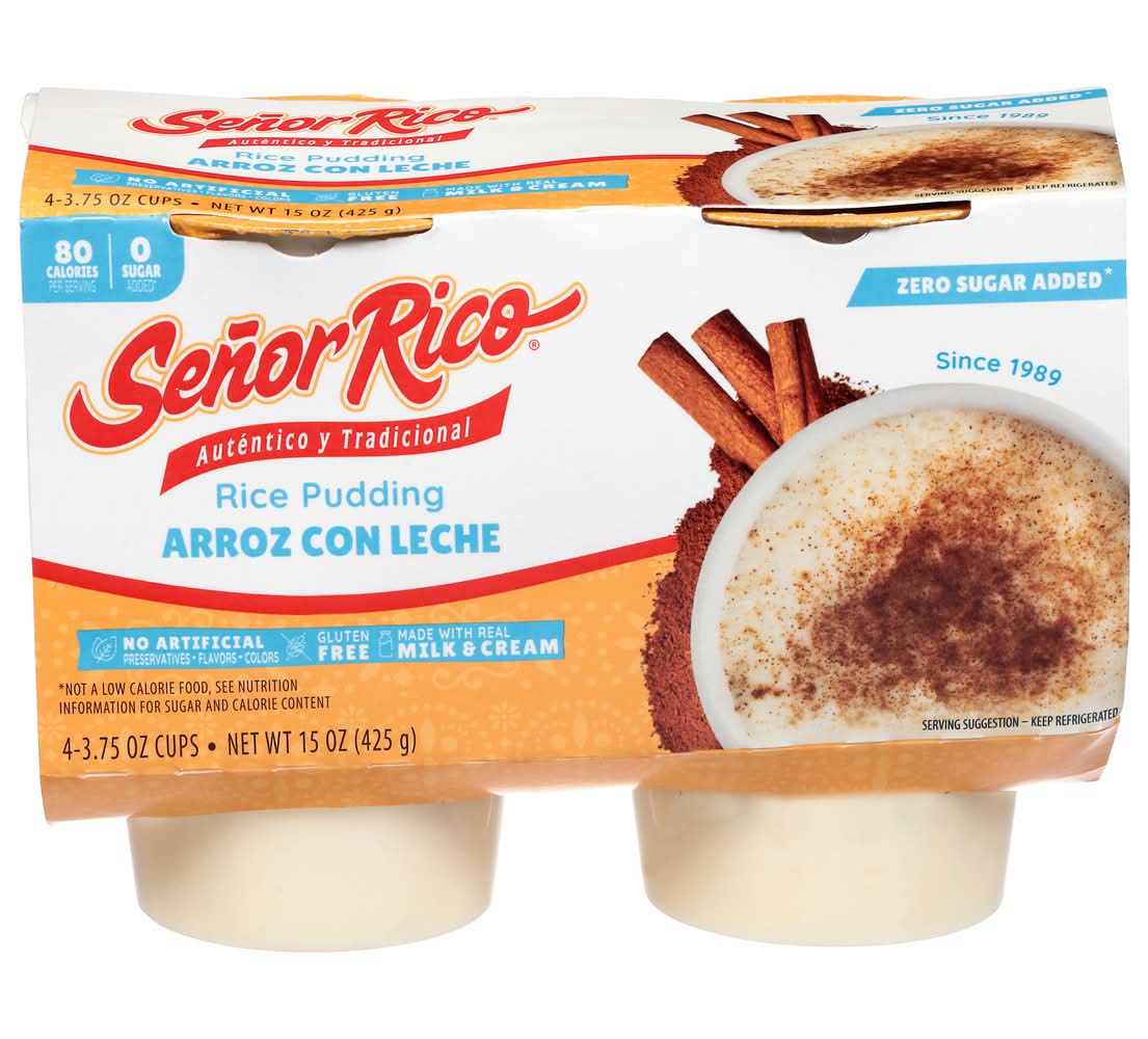 Senor Rico Zero Sugar Rice Pudding Snack (4 x 3.75 oz)