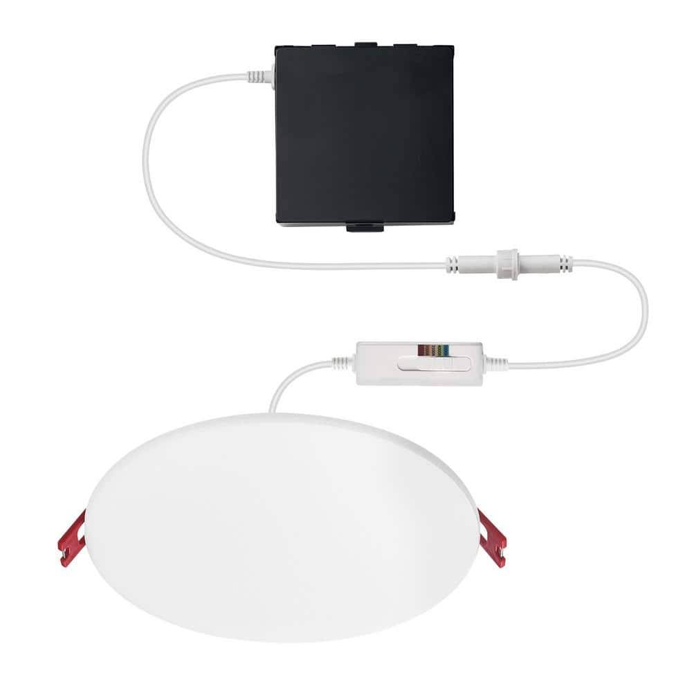 Commercial Electric Premium Series 6 In. Led, 2-Level Lumen Select, Infinitiedge Slim Canless Recessed Light, Adjustable Cct