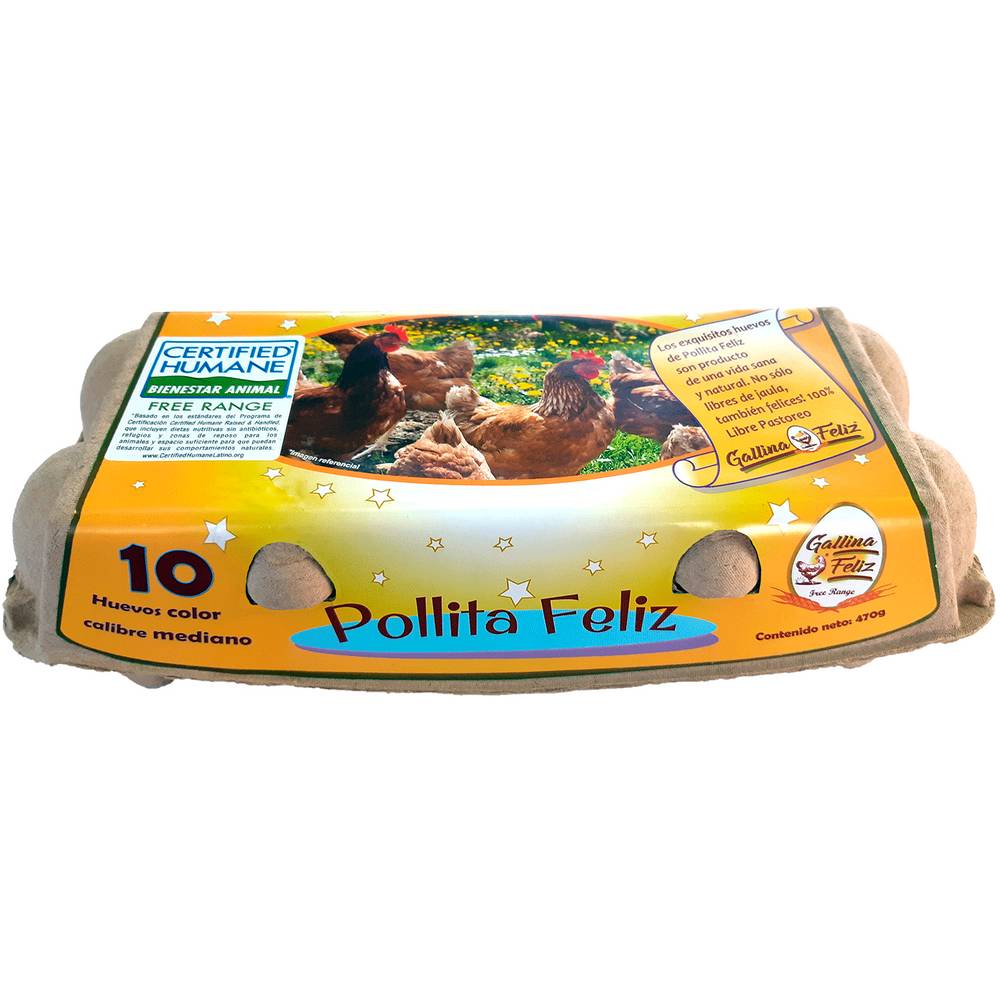 Gallina feliz huevos free range pollita feliz (caja 10 unidades)