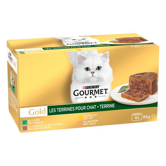 Purina Gourmet - Gold les terrines pour chat adulte (saumon - poulet - lapin - l'agneau - canard)