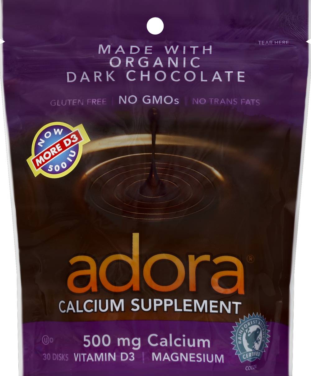 Adora Organic Dark Chocolate Calcium Supplement (9.6 oz)