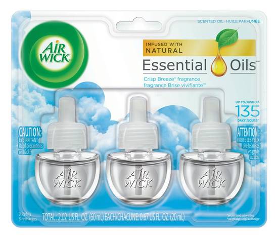 Air wick recharge d'huile au parfum de brise vivifiante (20 ml) - scented oil refills crisp breeze (20 ml)