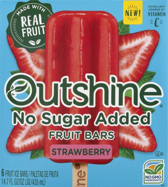 Outshine No Sugar Added Strawberry Fruit Ice Bars (6 ct)