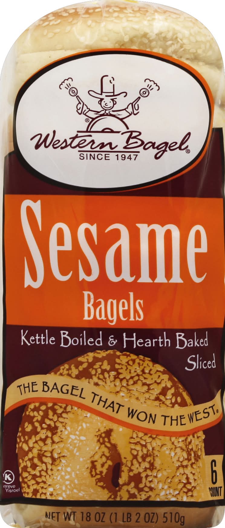Western Bagel Sesame Bagels (18 oz, 6 ct)