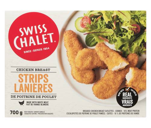 Swiss Chalet Frozen Chicken Breast Strips Breaded (700 g)