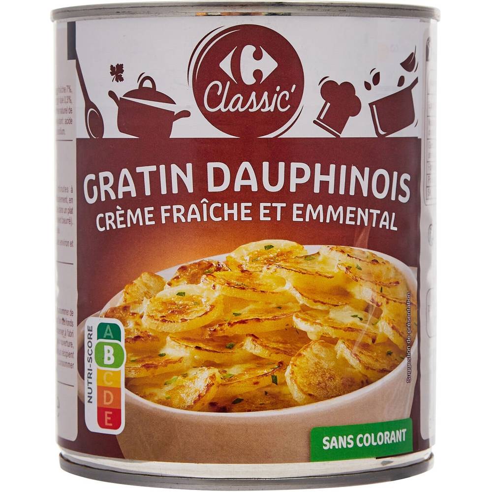 Plat cuisiné gratin Dauphinois CARREFOUR CLASSIC' - la boite de 850g