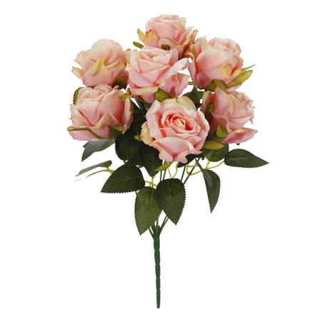 Ramo de rosas fino grande x7 38cm - rosa (1pz)