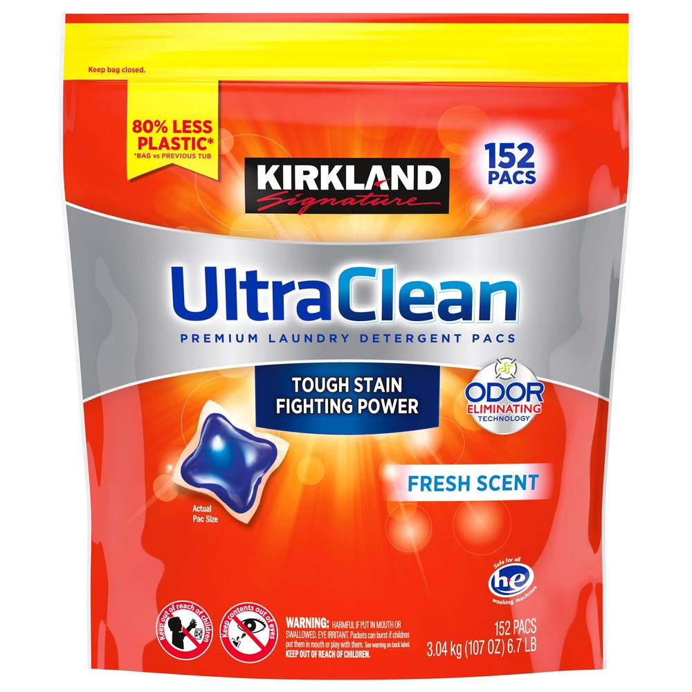 Kirkland Signature Ultra Clean Laundry Detergent Pacs, 152-count