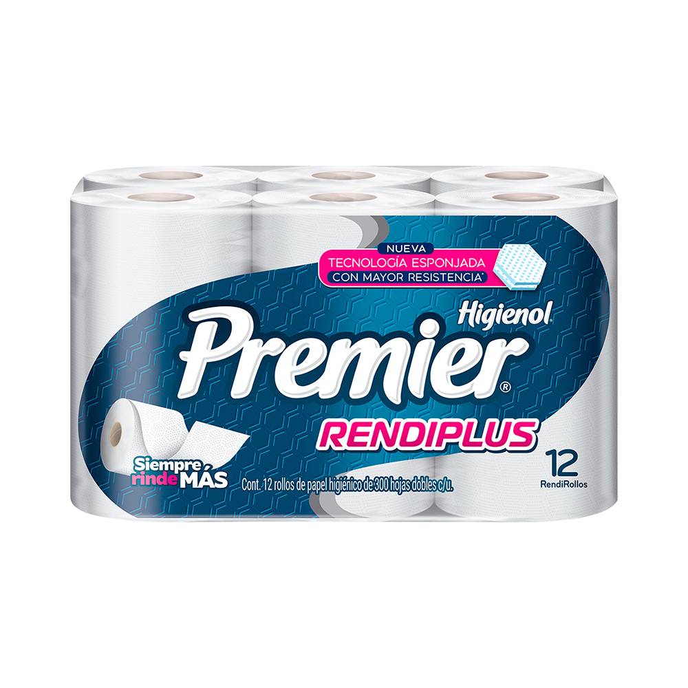 Premier papel higiénico rendiplus (12 rollos)