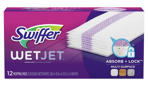 Swiffer Wetjet Mopping Pads, 28.8x13.8 cm (12 ct)
