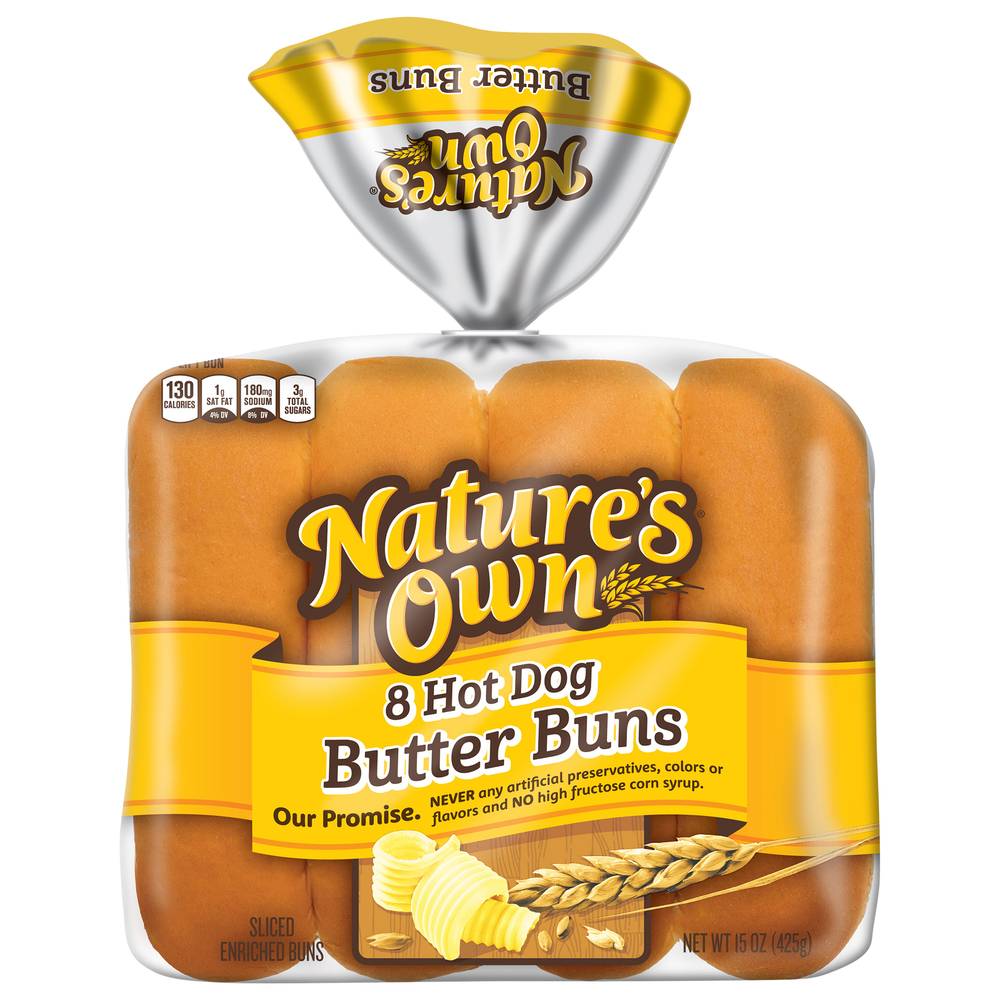 Nature's Own Soft White Bread Hot Dog Buns (butter) (8 ct)